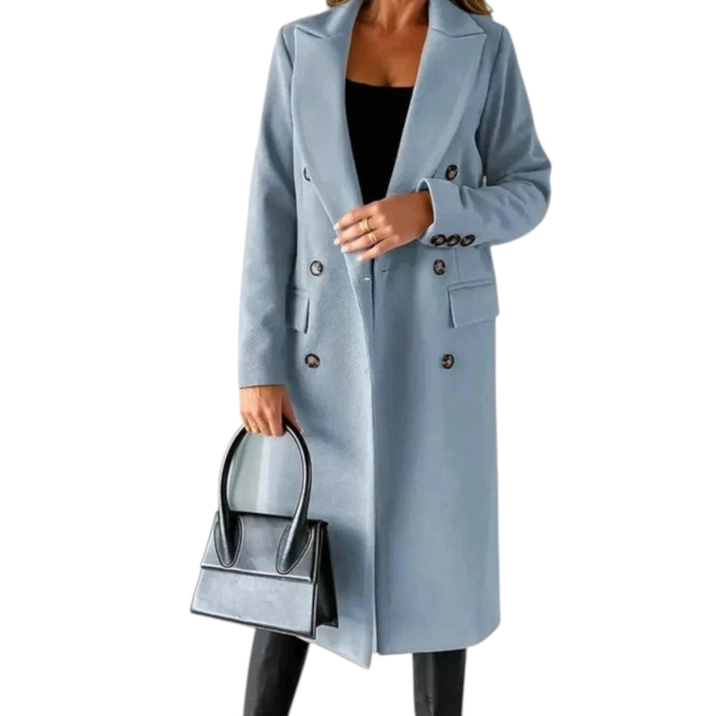Trench-coat Sienna pour femme | Coupe confortable, long trench-coat noir 6