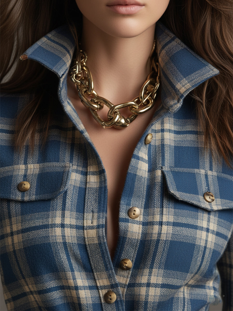 Camille | Robe Longue à Carreaux Rétro