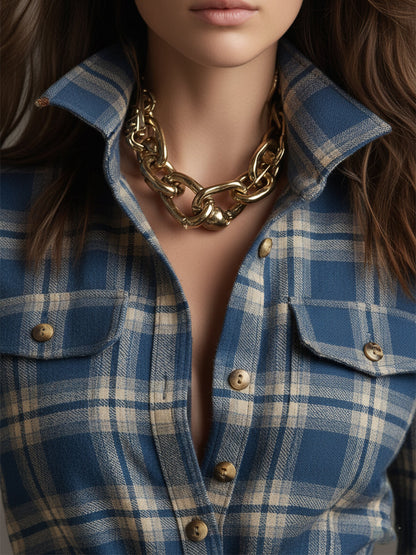 Camille | Robe Longue à Carreaux Rétro