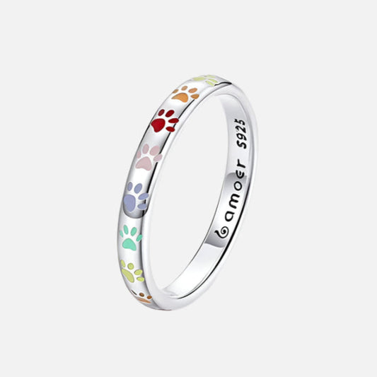 Bague en argent sterling avec un design en forme de patte