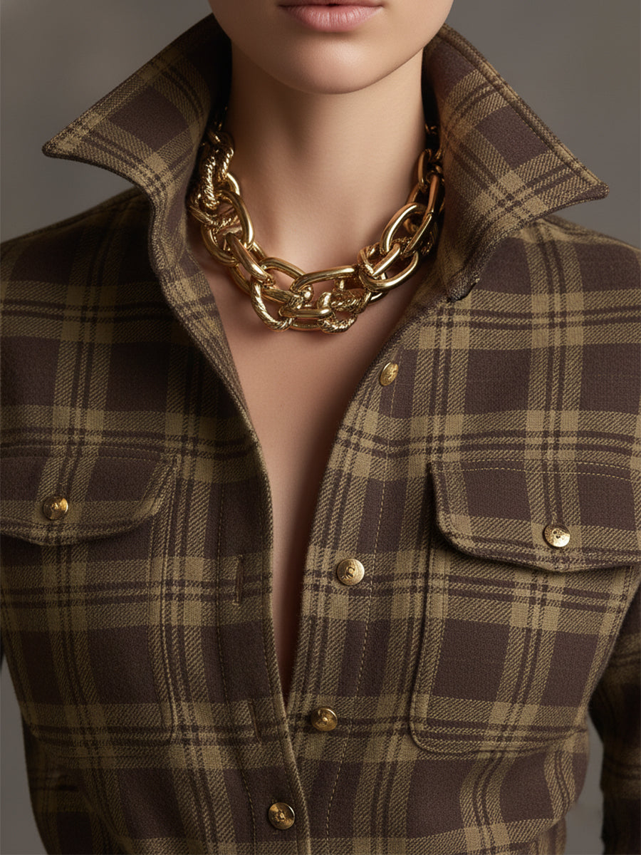 Camille | Robe Longue à Carreaux Rétro