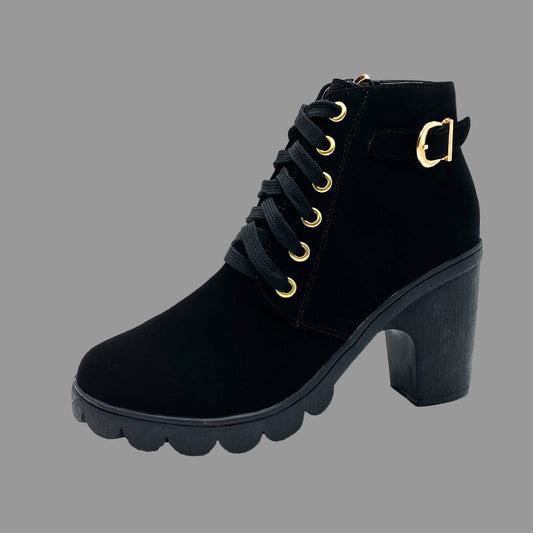 Bottes Diva pour femme, noires | Matière respirante, talon bloc élégant 0