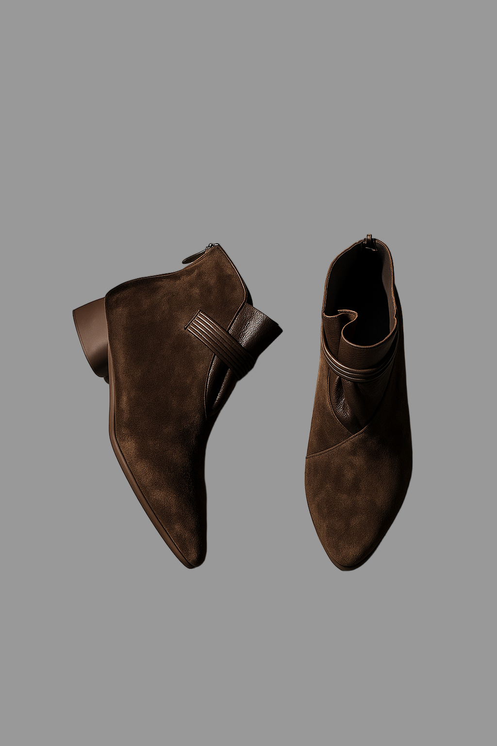 Bottes Vivienne noires pour femmes | Daim, bout pointu, talon confortable 1