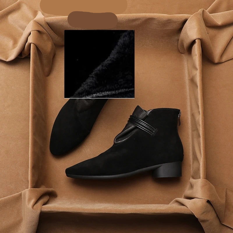 Bottes Vivienne noires pour femmes | Daim, bout pointu, talon confortable 11