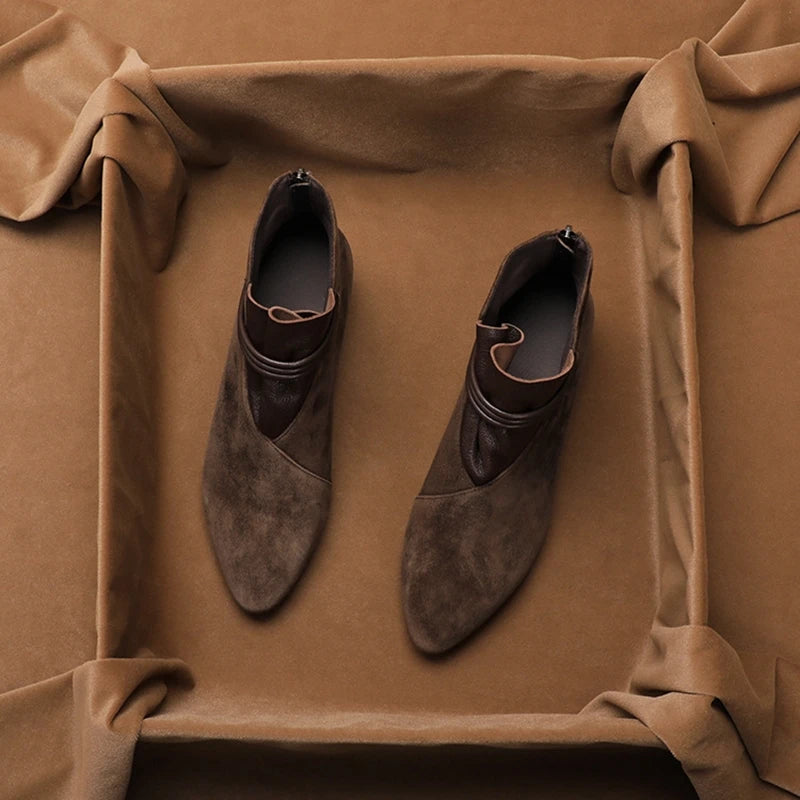 Bottes Vivienne noires pour femmes | Daim, bout pointu, talon confortable 3