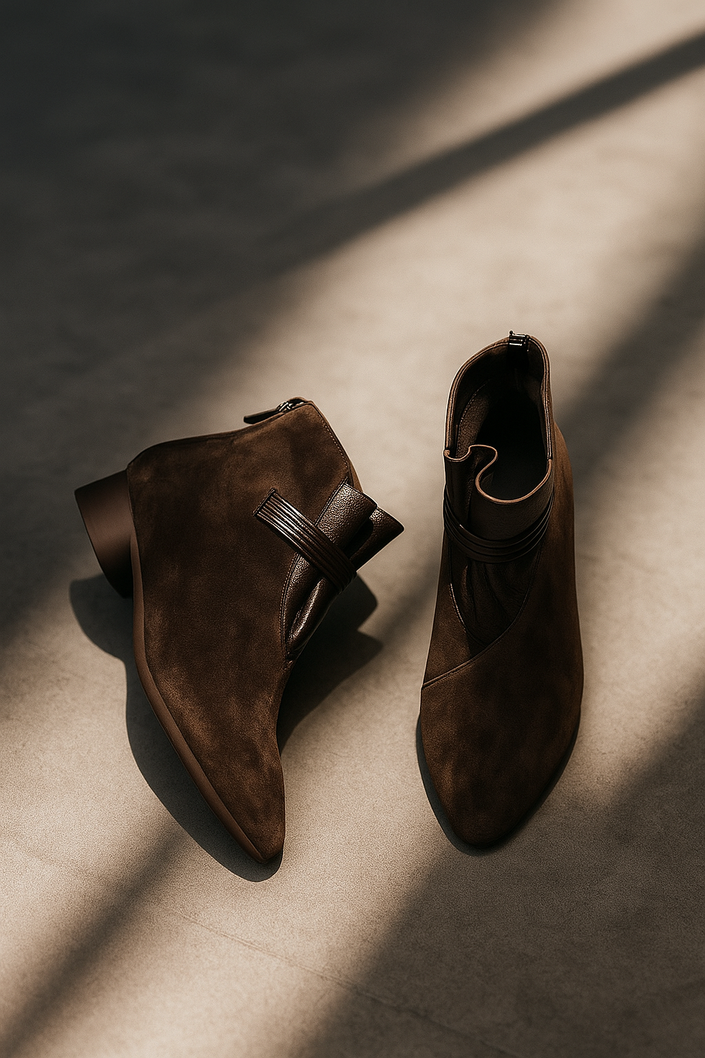 Bottes Vivienne noires pour femmes | Daim, bout pointu, talon confortable 6