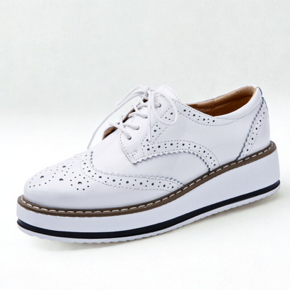 Chaussures Oxford Ava pour femmes | Cuir verni brillant, semelle plateforme 3