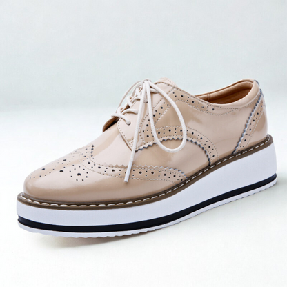 Chaussures Oxford Ava pour femmes | Cuir verni brillant, semelle plateforme 5
