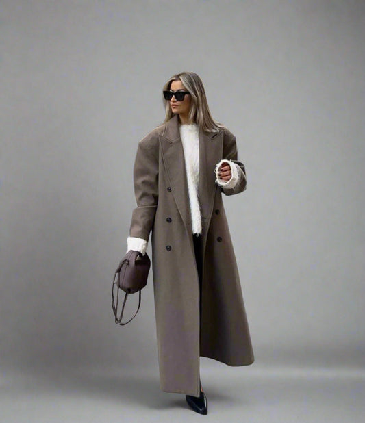 Manteau d'hiver Oriana pour femme | Doublure aspect laine, coupe longue oversize 0