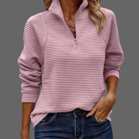 Pull Serene pour femme | Col en V avec fermeture éclair, pull chaud et confortable 0