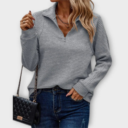 Pull Serene pour femme | Col en V avec fermeture éclair, pull chaud et confortable 2