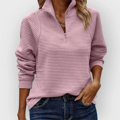 Pull Serene pour femme | Col en V avec fermeture éclair, pull chaud et confortable 6