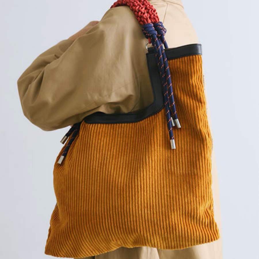 Sac Boho de Braise | Élégance Bohème-Chic, Velours Côtelé Doux, Sac à Main Femme Pratique 2