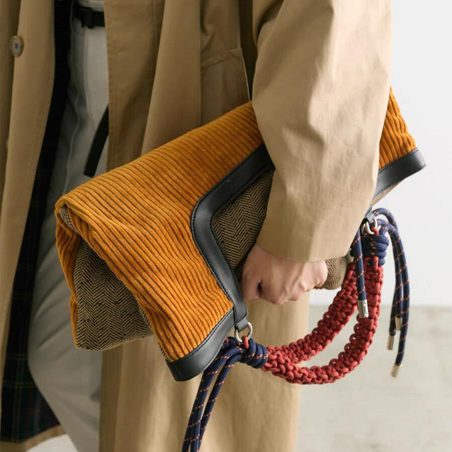 Sac Boho de Braise | Élégance Bohème-Chic, Velours Côtelé Doux, Sac à Main Femme Pratique 5