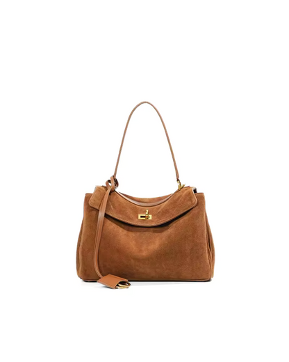 Sac à main Britt en daim pour femme | Design intemporel, luxe et détails dorés 6