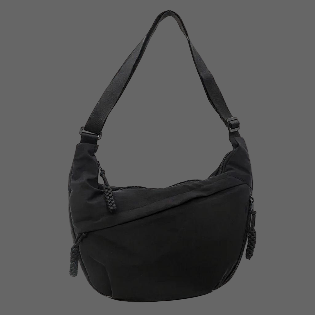 Sac bandoulière Luna pour femme | Nylon résistant, noir et élégant 1