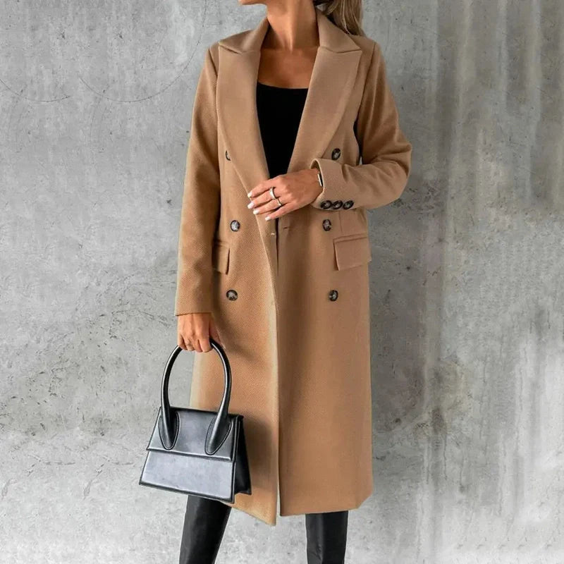Trench-coat Sienna pour femme | Coupe confortable, long trench-coat noir 1