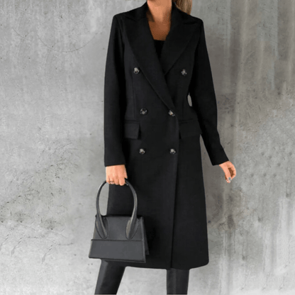 Trench-coat Sienna pour femme | Coupe confortable, long trench-coat noir 4