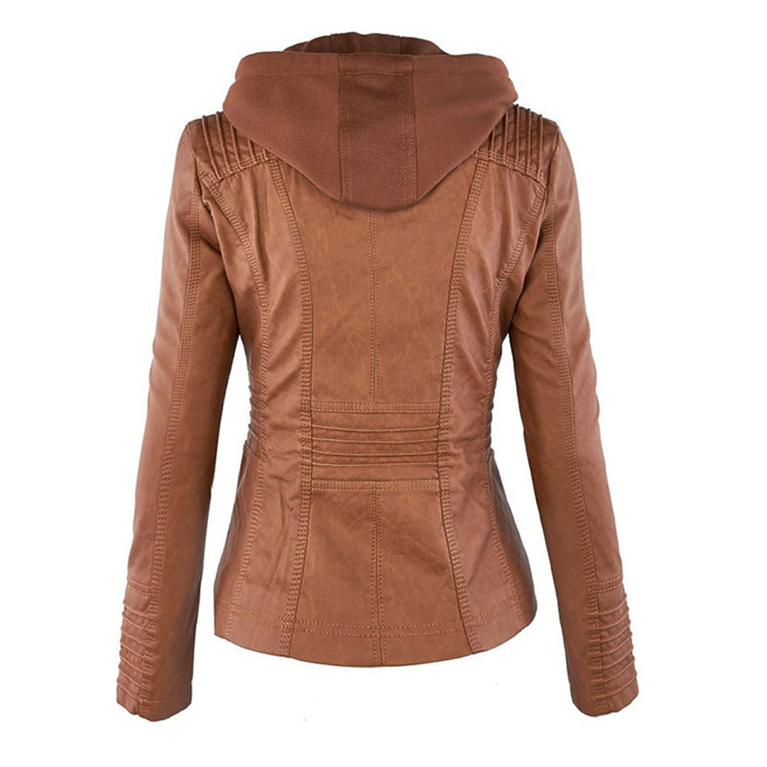 Veste en cuir Pia pour femme | Veste en cuir noir respirante pour femme 2