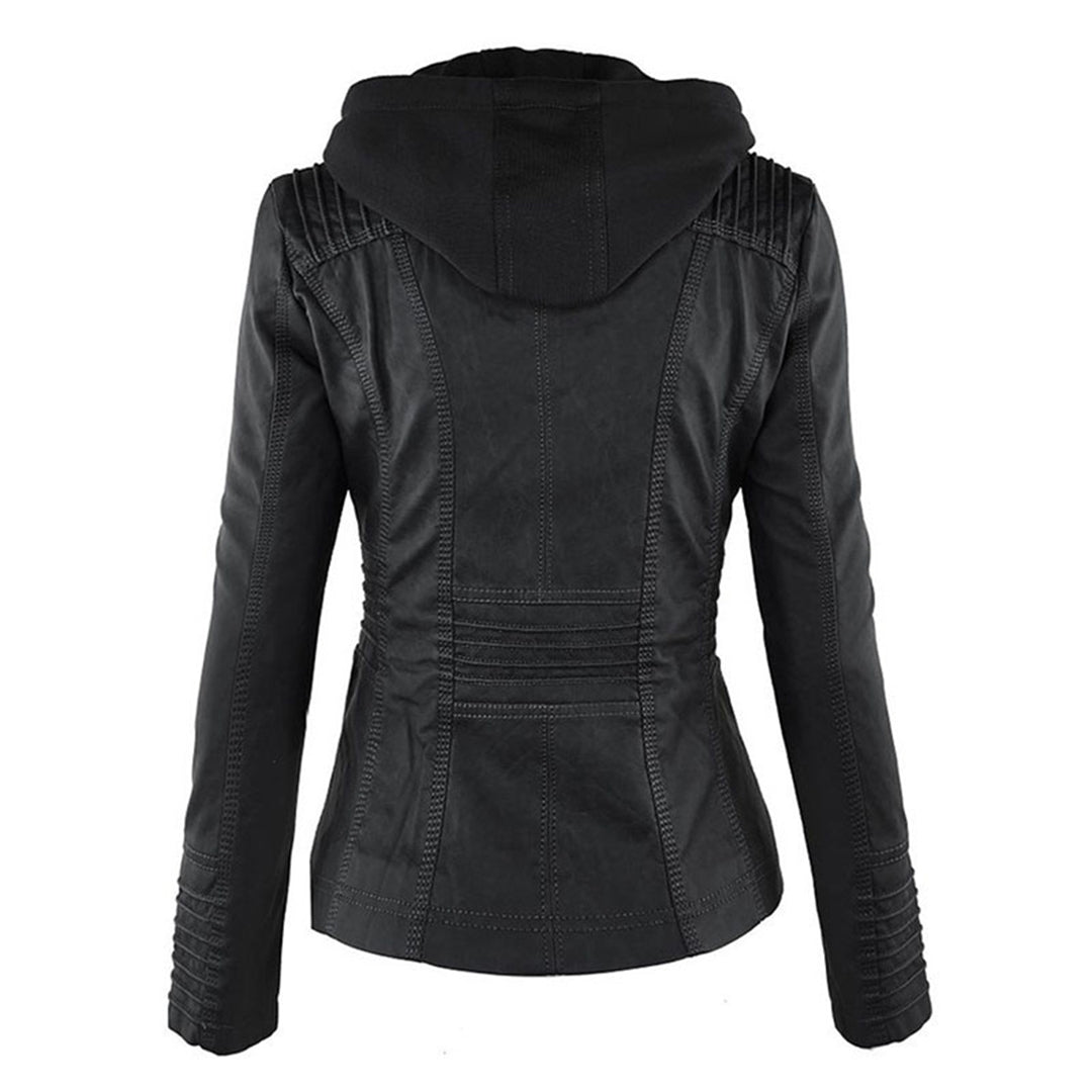 Veste en cuir Pia pour femme | Veste en cuir noir respirante pour femme 5