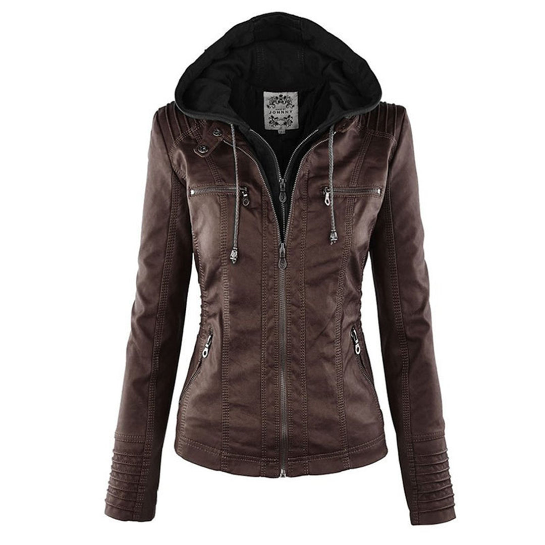 Veste en cuir Pia pour femme | Veste en cuir noir respirante pour femme 6