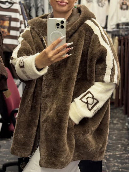 Camille | Veste Peluche à Rayures